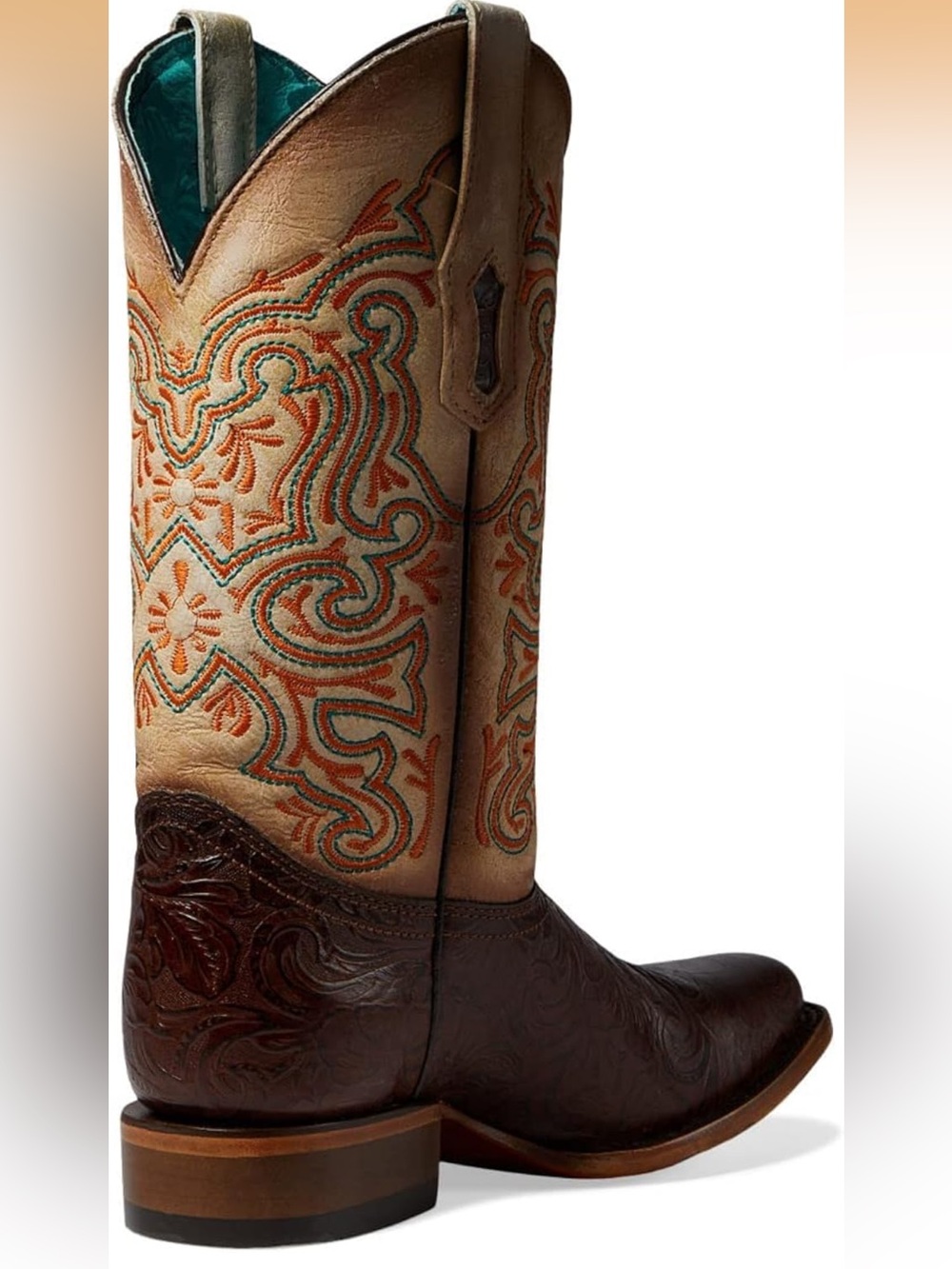 CORRAL Floral Embroidery Vamp Square Toe Cowboy Boot Sz 11 New in Box MSRP $485 - Picture 4 of 16